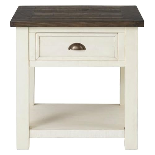 Monterey Farmhouse Rustic End Table, Solid Pine...