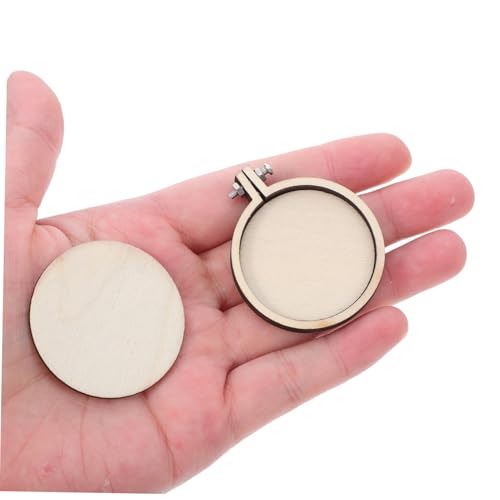 Mini aro bordado redondo de madera 10piezas para decoración de pulseras y DIY 4