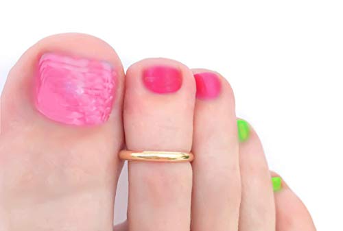 Gold Toe Ring, 2mm Plain Wedding band, 14k Gold Filled Plain Band Adjustable Midi Above the Knuckle Foot Feet Jewelry One Size Fits All Most, Toe rings for Women