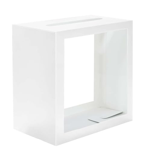 SietDESEO White Card Box for Party with Clear Window Large Gift Card Box Holder for Wedding Reception Birthday Graduation Baby Shower Raffle Ticket Box