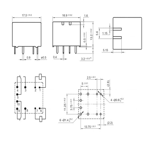 Relé de 10 pines electromagnético modelo KD-2C-12V-25A interruptor de potencia 2