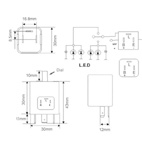 Luz intermitente LED CF14 de 12V regulable para reparar el parpadeo acelerado del coche 7