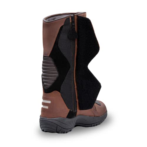 Image of Raida Mens Explorer Motorcycle Riding Boot|Ankle, Shin, & Heel Protection|Memory Foam Insole|Leather (Brown, 9)