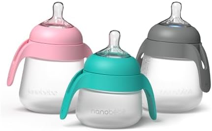 Nanobebe Flexy Bottle Handles, Easy-Grip Ergonomic Handles, Transitional Sippy Cup Handles 2-Pack, White