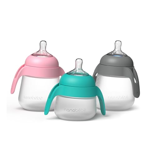 Nanobebe Flexy Bottle Handles, Easy-Grip Ergonomic Handles, Transitional Sippy Cup Handles 2-Pack, White