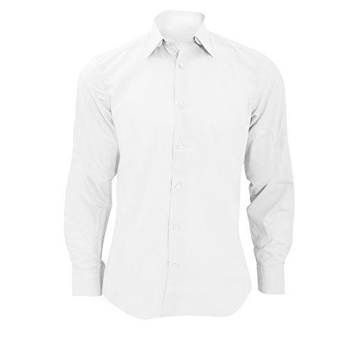 Russell Collection Mens Long Sleeve Poly-Cotton Easy Care Tailored Poplin Shirt (3XL) (White)