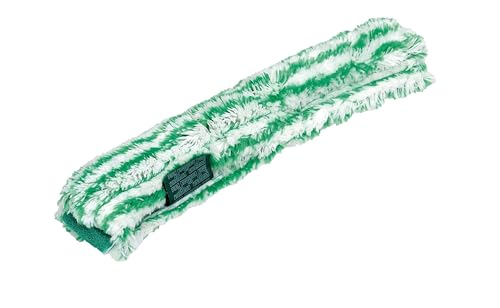 Image of Unger Commercial Monsoon Plus StripWasher Sleeve with Scrub Pad (Case of 10), 14 inch (35 cm), Green /White - Heavy-Duty Window Washing Sleeve with Extra-Long Fibers MS350