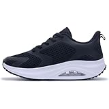BROYON Walking Shoes Women Arch Support Plantar Fasciitis Tennis Sneakers Orthotic Shoes for Pain Relief Gym Workout Black US 8.5