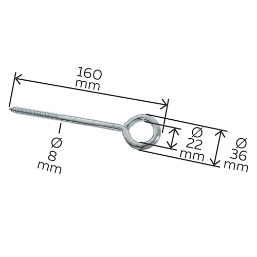 Alberts 204419 Befestigungsring | galvanisch blau verzinkt | zum Einschrauben | 160 mm x Ø36 mm