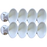 BassRockers WG1450 2” Exit Bolt-On Waveguide, 45° x 45° Coverage, White ABS Lightweight Horn Lens, 2” Throat Compression Driver Horn, No Mounting Holes (8 Pack)