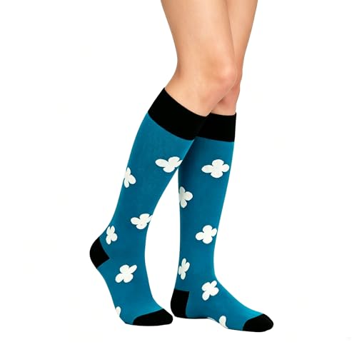 Image of Benefeet Womens Knee High Striped Checkered High Knee Socks Cotton Long Sports Tube Socks
