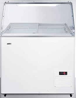 Summit Appliance NOVA22PDC 30" Wide Fully Assembled Commercial Dipping Cabinet with Digital Thermostat, Sneezeguard, Light, Manuela Defrost, Removable Lock, Fan-Cooled Compressor and Casters