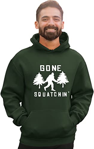 Go All Out Small Forest Green Mens Gone Squatchin' Funny Bigfoot Sasquatch Gift Sweatshirt Hoodie #TOP12