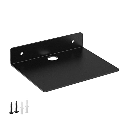 NUTNAPH Small Shelf for Wall 5 Inch Metal Floating Shelves for Echo Cameras Small Speaker Wall Mount Shelves (Black 1pcs)