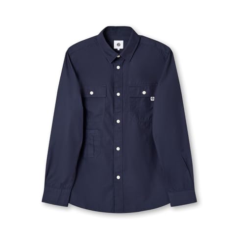 Image of Pretty Green Mens Long Sleeve Shirt Navy S