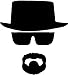 Breaking Bad Heisenberg Face Hat Chihuahua Car Sticker Window Vinyl Decal Tablet PC Truck (5.5" inches, Black)