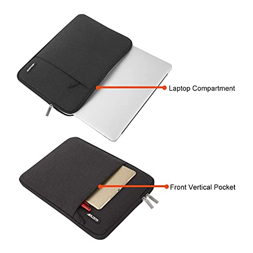 Image of MOSISO Laptop Case 17.3 inch, 17-17.3 inch Laptop Sleeve Compatible with Dell, HP, Lenovo, Asus, Acer, Alienware, Polyester Vertical Computer Sleeve Bag with Pocket, Black