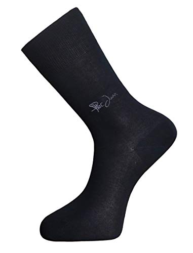 Chaussettes fines remaillées main coton noir lot de 12 paires extensibles et durables