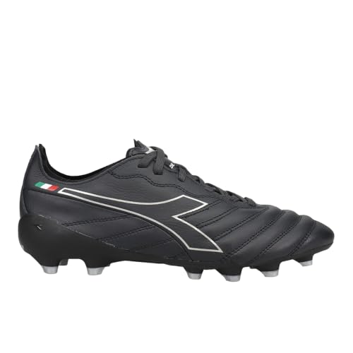 Diadora Brasil Elite 2 Tech ITA LPX Firm Ground Cleats (Black/Gold, us_Footwear_Size_System, Adult, Men, Numeric, Medium, Numeric_7_Point_5)