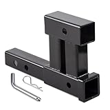 Taelakeni 4000lbs 2' Trailer Dual Adapter Hitch Receiver Extender Towing Hitch Extension (8'-10' Inch)