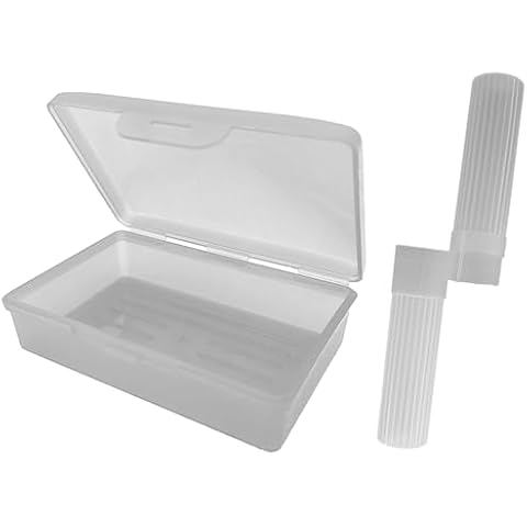 American Comb White Toothbrush Covers & Soap Box Set - Matching Colors - Tooth Brush Cover Cap, Soap Dish Travel, Soap Dish Holder Travel - Plastic Portable Set with Cover Cover