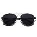 SojoS Fashion Polarized Aviator Sunglasses for Men Women Mirrored Lens SJ1051 with Black Frame/Grey Polarized Lens