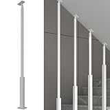 Anpassbares Treppengeländer für den Innenbereich, weißes Eisen, 38 cm hoch, langlebige Baluster für Treppen, stilvolle und sichere Geländer-Lösung für Heimdekoration