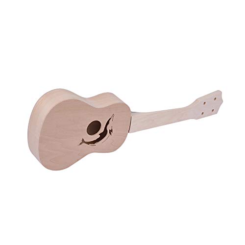 Mingzhe 21 Polegadas Inacabado Diy Ukulele Ukelele Uke Kit Basswood Corpo E Pescoço Plástico Fingerb