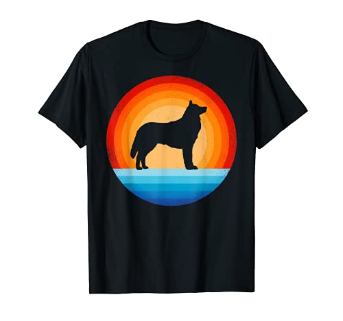 Siberian Husky Retro Vintage 60s 70s Sunset Dog Lovers Hombres Camiseta