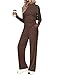 Sampeel 2 Piece Sets for Women Fall 2025 Dressy Casual Vacation Outfits Two Piece Lounge Matching Clothing Chocolate Brown S