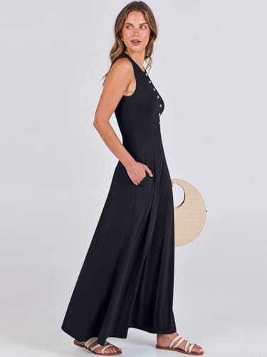 ANRABESS Women Summer Casual Sleeveless Maxi Sundress Button Fit & Flare A-Line Flowy Long Dresses 2025 Beach Outfits3