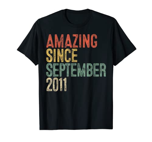 Increíble desde septiembre 2011 Niños 10 cumpleaños 10 años Camiseta