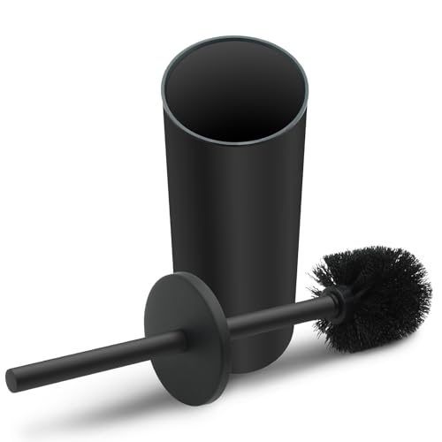 Image of Stainless Steel Toilet Brush with Holder Set for Bathroom Storage and Organization Toilet Bowl Cleaner Brush and Holder (1, Black)