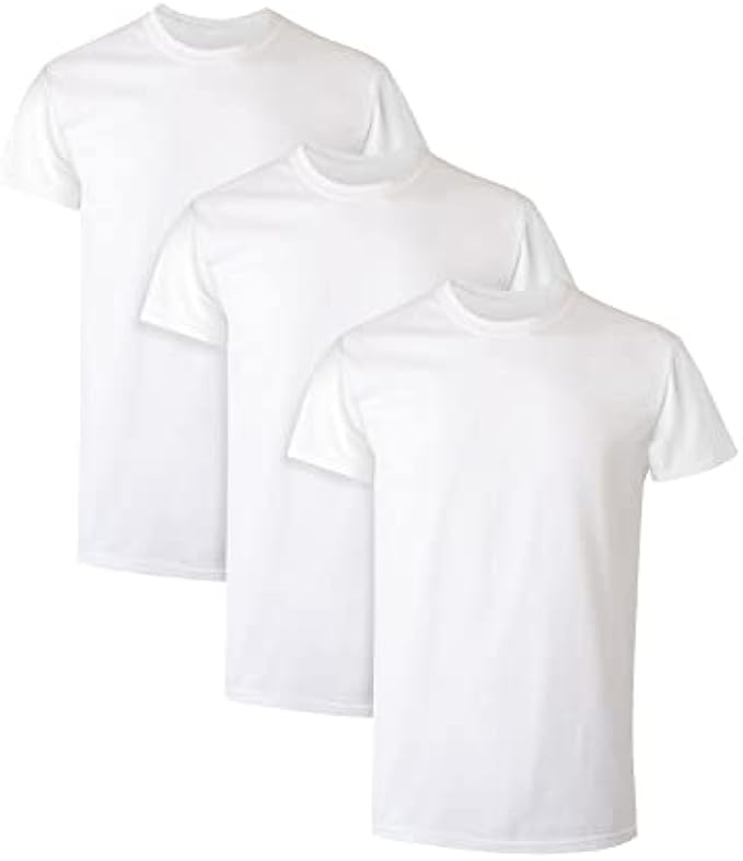 Hanes Men's Cotton Undershirt, Moisture-Wicking Crew Tee Undershirts, 3-Pack