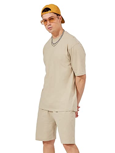 Image of Maniac || Mens || Solid Round Neck Half Sleeve Blue Tshirt and Blue Short Cotton Slim Fit Tracksuit