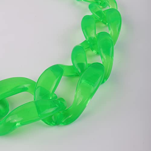 Wiwpar Acrylic Choker Necklace Statement Chunky Fashion Acrylic Necklace Colorful For Women Girls (Green) #TOP5