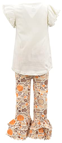 Image of Unique Baby 2 Piece Girls Double Ruffle Leggings and Short Sleeve Shirt Clothes Set Kid and Toddler Girl Outfit