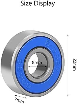 MENGON 30 Pcs Skateboard Bearings ABEC-9 Skating Scooter Bearing 608RS Metal Longboard Roller Bearings Precision Ball Bearing 8x22x7mm for Stunt Scooters Inline Skates (Black Blue Red)