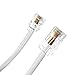 JZK 2M RJ11-auf-RJ45-Kabel, High-Speed-Ethernet-Kabel, Patchkabel für DSL/VoIP-Modem/Router, 6P4C-auf-8P8C-Flachnetzwerk... für Faxgerät, Festnetztelefon, Router, Weiß