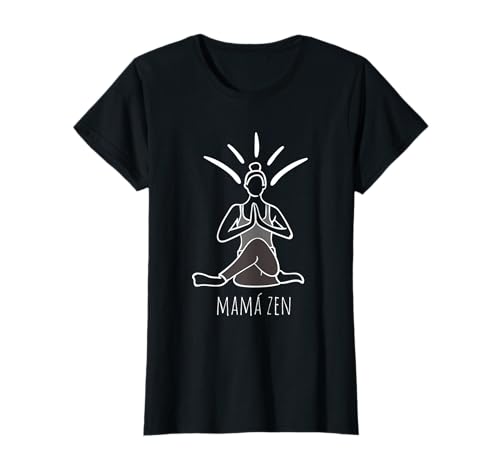 Mama Zen Yoga Namaste Índia dia da mãe mulher presente t-shirt, Preto, S