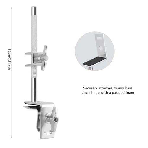 6 Inch Cowbell And Cowbell Clamp, Cowbell Holder Percussion Accessory, Adjustable Drum Cowbell Mount for Bass Drum Hoop Up or Down Drum key - Thumbnail 3