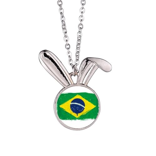 Collier drapeau du Brésil lapin à porter au quotidien pour un look d'été