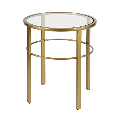 Henn&Hart 20" Wide Round Side Table In Brass, Table For Living Room, Bedroom #TOP6