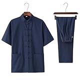 GoldeneAmeisen Tai-Chi-uniform,Unisex Kung Fu und Tai Chi Uniform,Kampfsport-Anzug aus Baumwollleinen,Traditionelle Chinesische Kampfkunstkleidung,Locker Und Bequem,für Meditation und Qigong