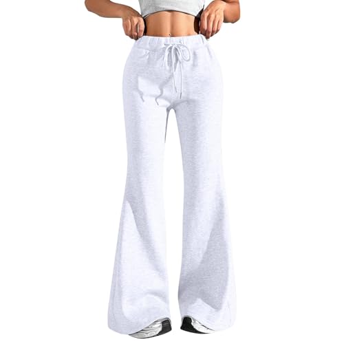 Pantalon de jogging large femme taille haute avec cordon et poches