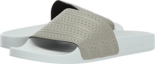 adidas Originals Men's ADILETTE Sandal, TECH BEIGE/TECH BEIGE/LINEN GREEN, 8 Medium US