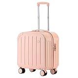 TOK Mala de Bordo Rígida em ABS Resistente Feminina Masculina Pequena Padrão Anac Anti Furto (Rosa)