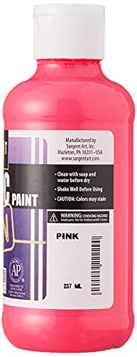 Sargent Art Neon Acrylic Paint, 6 Neon Color Set X 8 Fl Ounce, Vibrant Neon Colors, Non-Toxic #TOP2