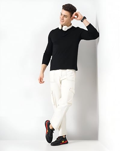 Image of LAZYCHUNKS Luxury Men's Full Sleeve Henley T-Shirt - Soft, Breathable, Stylish (Men's Henley T-Shirt), Great for Party and Casual wear