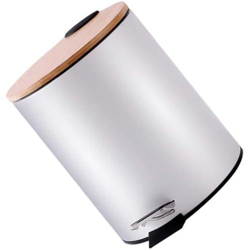 Caneca de Basura Abaodam 5l con Pedal Silencioso y Tapa Blanca